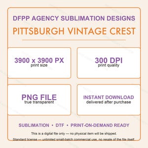 Pittsburgh Vintage Crest Football PNG, design retrò per sublimazione in stile universitario, download digitale immagine 7