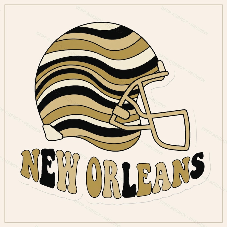 New Orleans Helmet PNG Bundle, 8 Football Fan Styles, Sublimation and DTF Designs, Instant Download image 6