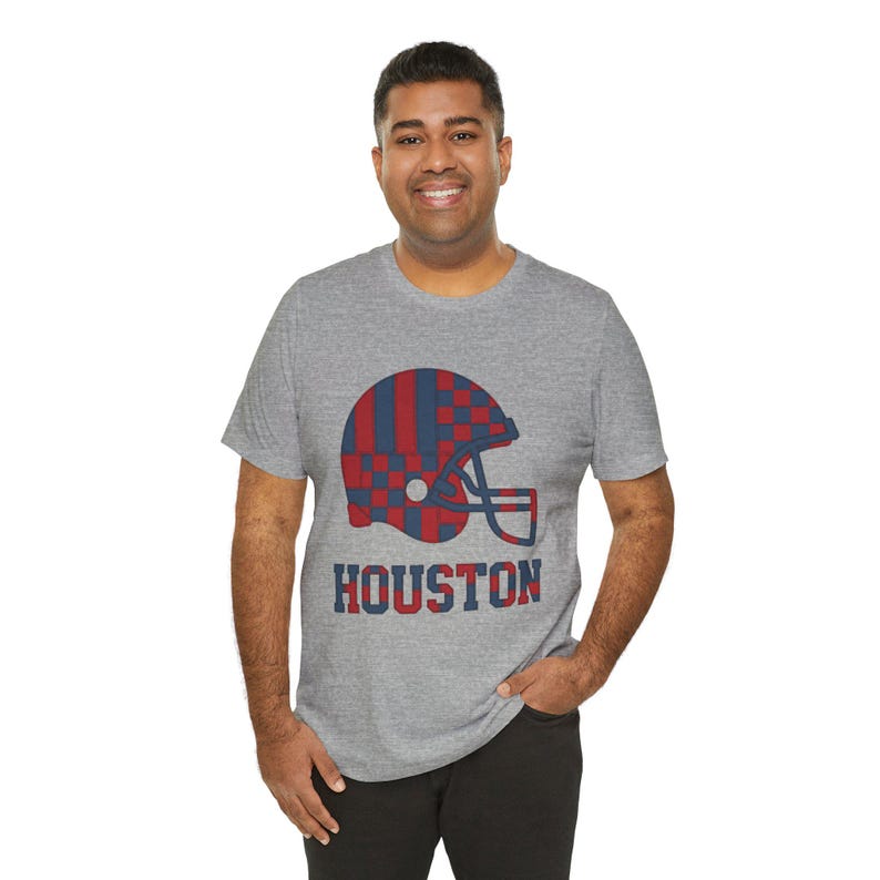 Houston Texans patchwork helm voetbalshirt, retro wedstrijdshirt, unisex fankleding, sportcadeau afbeelding 1