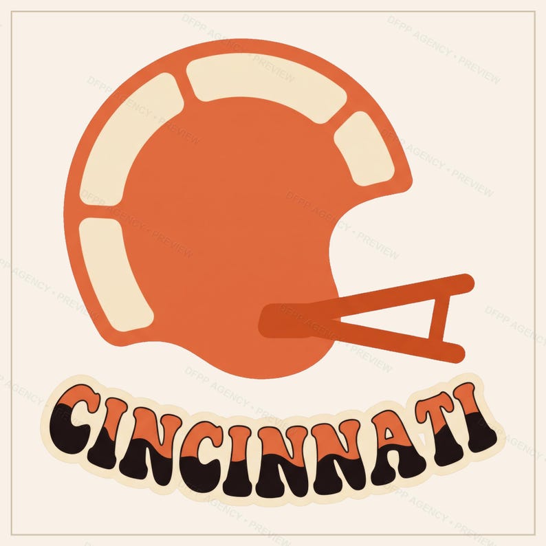 Cincinnati fotboll PNG-paket, 8 hjälmdesigner, sublimeringsset för matchdag, digital nedladdning bild 6