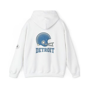 Detroit Vintage Varsity Helmet Hoodie, Retro Football Sweatshirt, Game Day Pullover, Fan Hoodie image 5