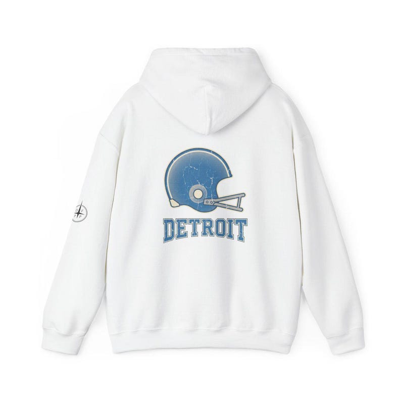 Detroit Vintage Varsity Helmet Hoodie, Retro Football Sweatshirt, Game Day Pullover, Fan Hoodie image 5