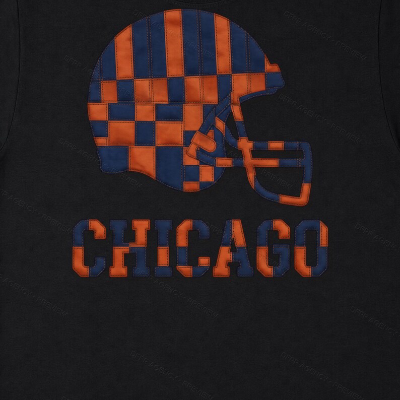 Casco de retazos de los Chicago Bears PNG, sublimación de fútbol americano, camiseta para el día del partido, descarga digital imagen 6