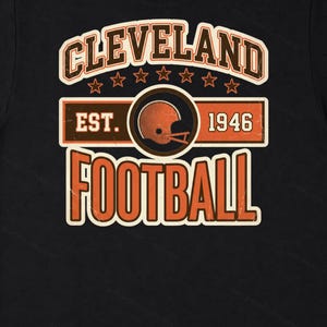 Cleveland Vintage Wappen-Football-Design (PNG), Retro-College-Sublimationsdesign, digitaler Download Bild 6