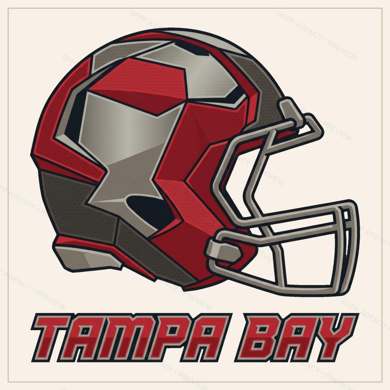 Paquete de imágenes PNG del casco de los Tampa Bay Buccaneers, 8 estilos para aficionados al fútbol americano, diseños para sublimación y DTF, descarga instantánea. imagen 8