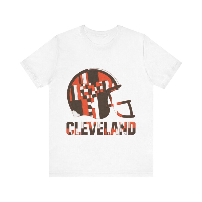 Cleveland Browns Patchwork Helmet Football Shirt, Retro Game Day Tee, Unisex Fan Apparel, Sports Gift image 1