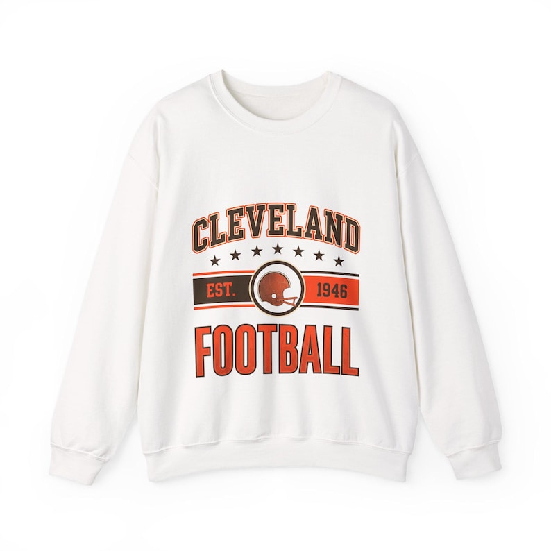 Cleveland Browns Vintage-Sweatshirt mit Wappen | Fan-Motiv | Unisex-Sweatshirt Bild 1