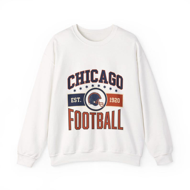 Bluza z nadrukiem Chicago Vintage Crest | Grafika kibica futbolu | Bluza unisex zdjęcie 1
