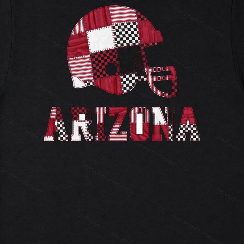 Arizona Patchwork Helmet PNG, Football Fan Sublimation, Shirt Clipart, Digital Download image 6