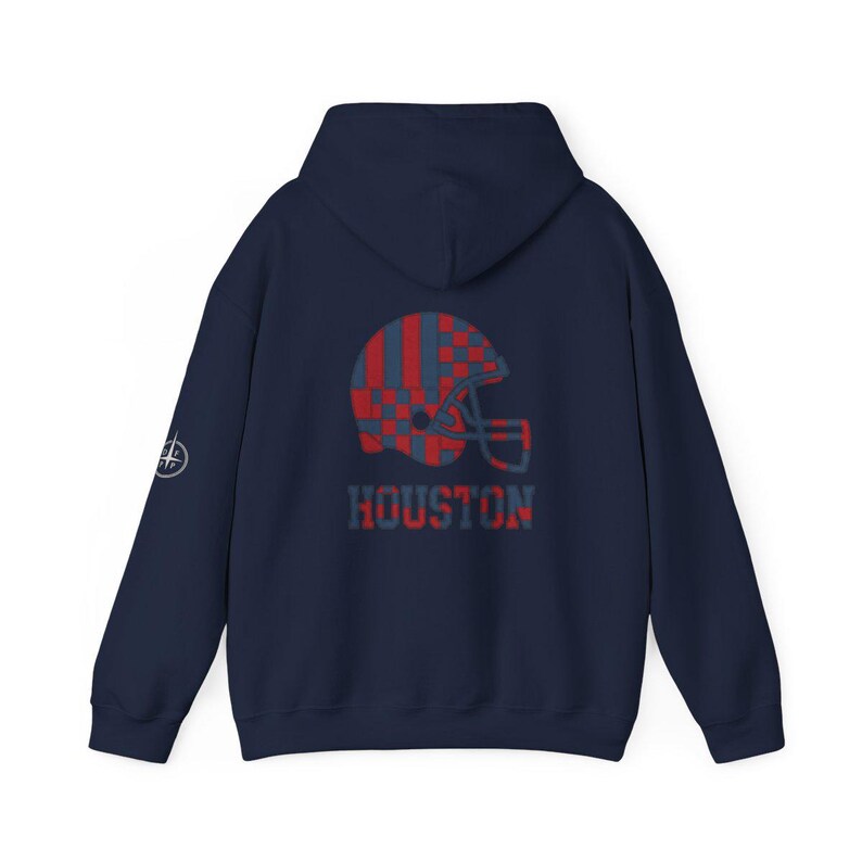 Houston Patchwork-Helm-Spieltags-Hoodie, Unisex-Football-Sweatshirt, kuscheliger Herbstpullover Bild 7