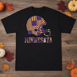 Camiseta de fútbol americano con casco de retazos de Minnesota, camiseta retro para el día del partido, ropa unisex para aficionados, regalo deportivo imagen 5
