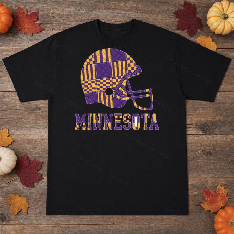 Camiseta de fútbol americano con casco de retazos de Minnesota, camiseta retro para el día del partido, ropa unisex para aficionados, regalo deportivo imagen 5