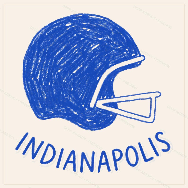 Indianapolis Football Sublimations-Bundle, 8 PNG-Helm-Designs, Cliparts für Spieltags-Shirts, Digitaler Download Bild 7