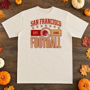San Francisco Vintage Crest Football PNG, Retro Varsity Sublimatieontwerp, Digitale Download afbeelding 2