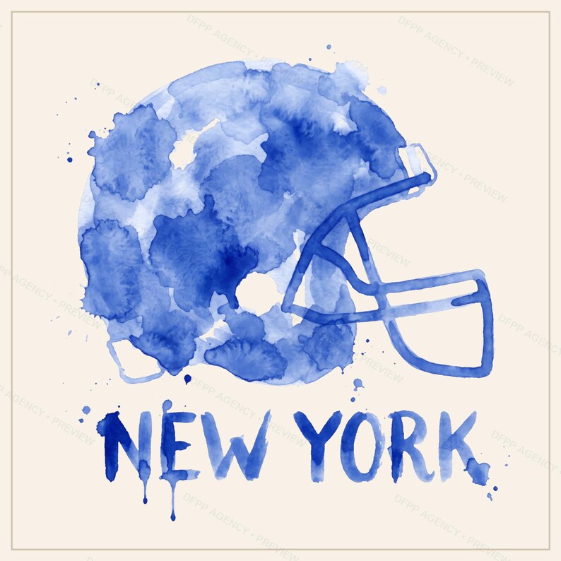Zestaw do sublimacji New York Blue & Red Football, 8 wzorów kasków PNG, grafika ścienna na koszulkę meczową, pobieranie cyfrowe zdjęcie 3