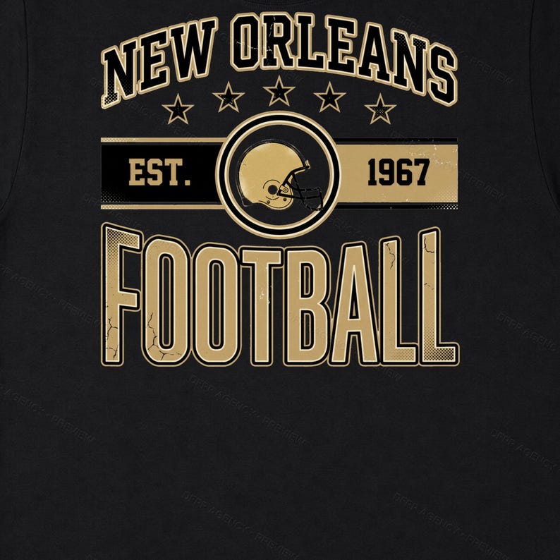New Orleans Vintage Crest Football PNG, Retro Varsity Sublimation Design, Digital Download image 6