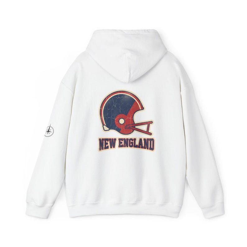 New England Vintage Varsity Helmet Game Day Hoodie, Unisex Football Sweatshirt, Kuscheliger Herbstpullover Bild 5