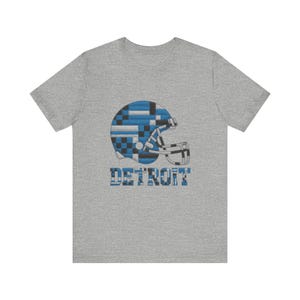 Detroit Patchwork-Football-Shirt mit Helm, Retro-Spieltags-T-Shirt, Unisex-Fanbekleidung, Sportgeschenk Bild 3