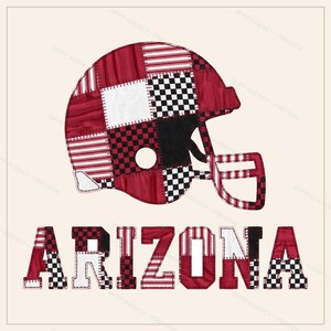 Felpa con cappuccio Arizona Patchwork Helmet Game Day, felpa da football unisex, comoda felpa autunnale immagine 9