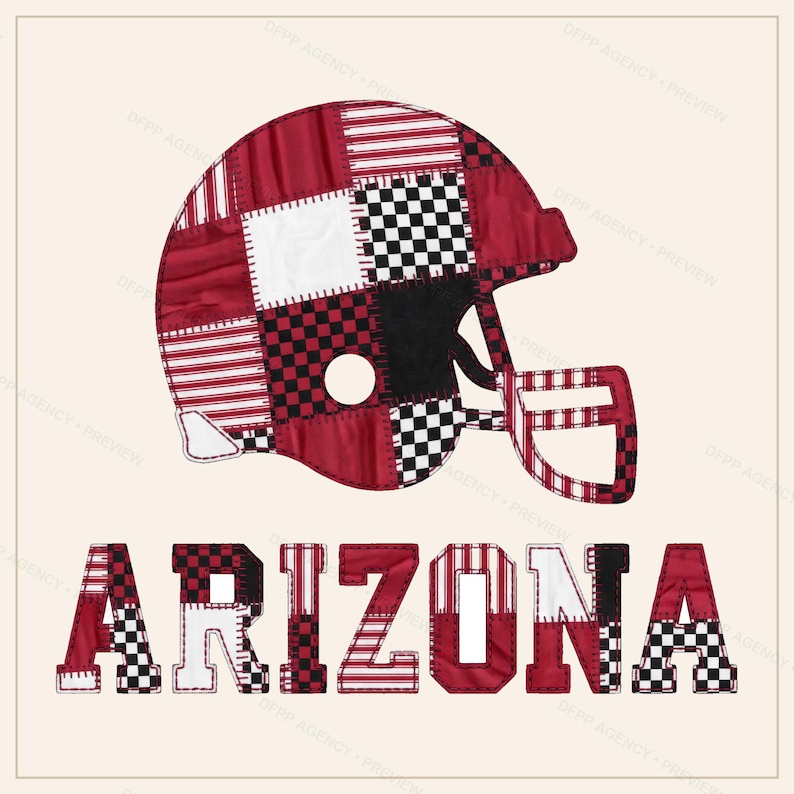 Felpa con cappuccio Arizona Patchwork Helmet Game Day, felpa da football unisex, comoda felpa autunnale immagine 9