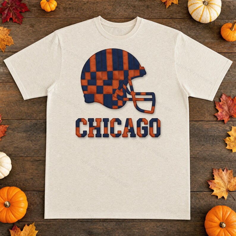 Casco de retazos de los Chicago Bears PNG, sublimación de fútbol americano, camiseta para el día del partido, descarga digital imagen 8