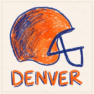 Denver Broncos fotbollssublimeringspaket, 8 PNG-hjälmdesigner, matchdagströja Clipart, digital nedladdning bild 7