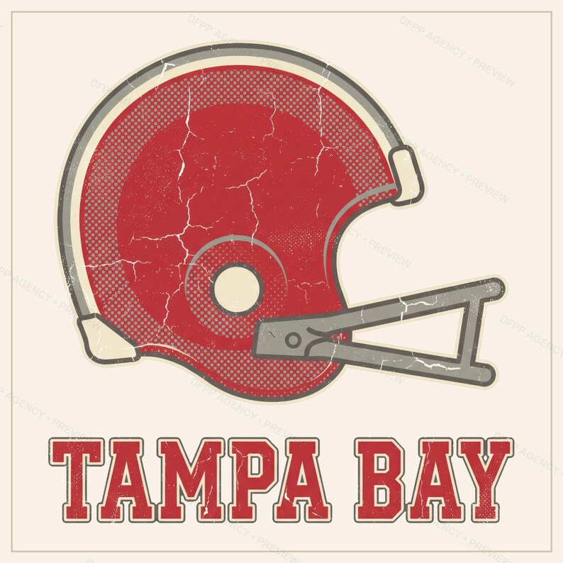 Paquete de imágenes PNG del casco de los Tampa Bay Buccaneers, 8 estilos para aficionados al fútbol americano, diseños para sublimación y DTF, descarga instantánea. imagen 10