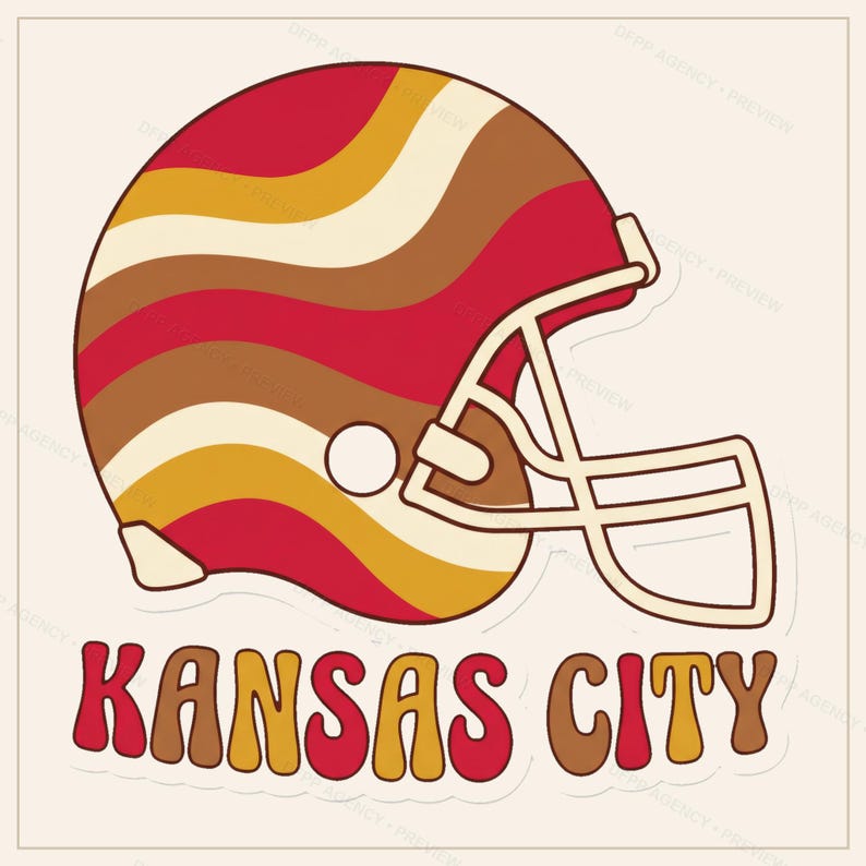 Kansas City Helm-PNG-Bundle, 8 Football-Fan-Designs, Sublimations- und DTF-Designs, Sofort-Download Bild 6