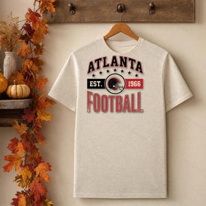 Escudo de fútbol americano vintage de Atlanta PNG, diseño retro universitario para sublimación, descarga digital imagen 4