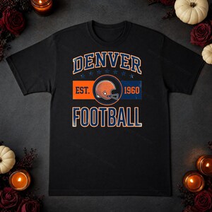 Denver Vintage Crest Football PNG, Retro Varsity Sublimation Design, Digital Download image 5