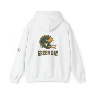 Green Bay Football Vintage Varsity Helmet Hooded Sweatshirt, Game Day Hoodie, Fan Pullover Gift image 5