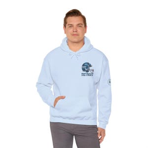 Sweat à capuche Detroit Patchwork Helmet Game Day, sweat-shirt unisexe de football, pull confortable pour l'automne image 4