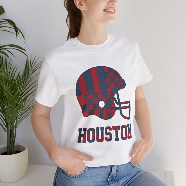 Houston Texans patchwork helm voetbalshirt, retro wedstrijdshirt, unisex fankleding, sportcadeau afbeelding 7