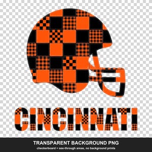 Cincinnati Patchwork Helmet PNG, Retro Sublimation File, Fan Shirt Clipart, Instant Download image 2
