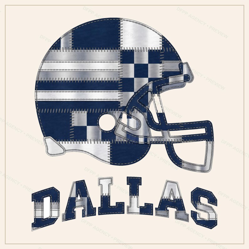 Dallas Game Day T-shirt, patchwork helm voetbalfan shirt, vintage stijl sportshirt afbeelding 3