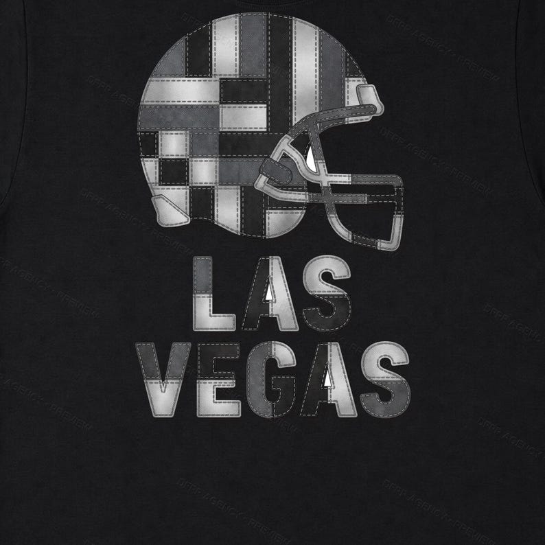 ラスベガス パッチワーク ヘルメット フットボールシャツ、レトロ ゲームデー Tシャツ、ユニセックス ファンアパレル、スポーツギフト 画像 8