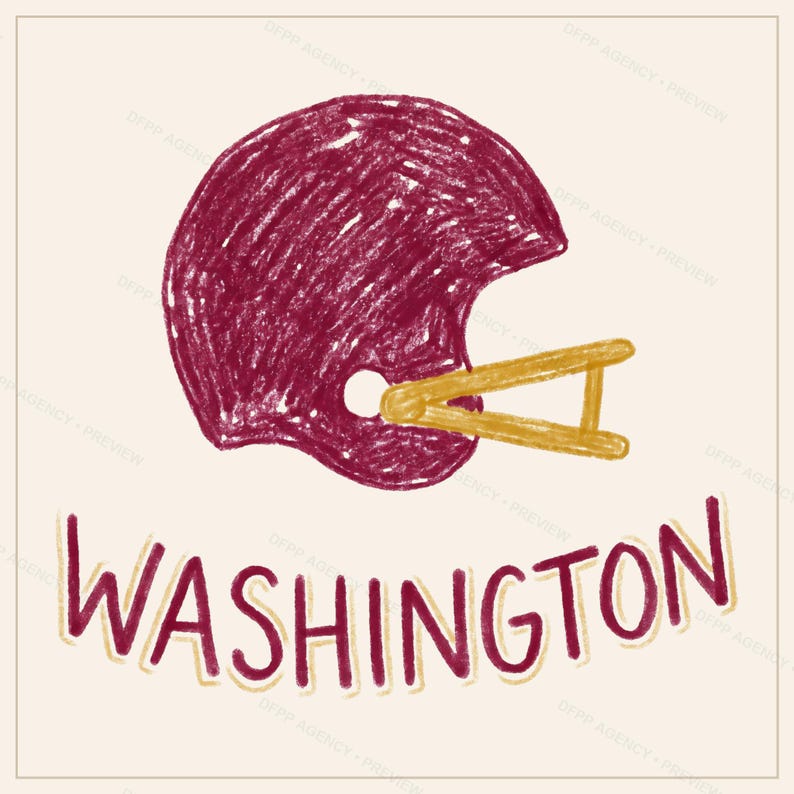 Pacchetto PNG di Washington Football, 8 design per caschi, set per sublimazione per il giorno della partita, download digitale immagine 7