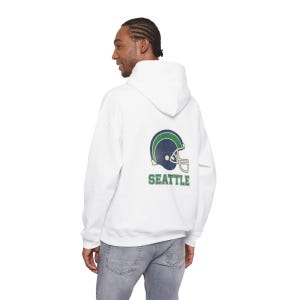 Seattle Football Vintage Varsity Helmet Hooded Sweatshirt, Game Day Hoodie, Fan Pullover Gift image 6