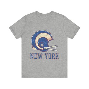 New Yorker Vintage-Football-Shirt mit blau-rotem Collegehelm-Motiv, Vintage-Spieltagsshirt, Sportbekleidung, tolles Geschenk Bild 2