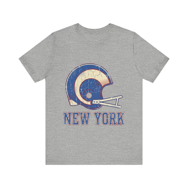 New Yorker Vintage-Football-Shirt mit blau-rotem Collegehelm-Motiv, Vintage-Spieltagsshirt, Sportbekleidung, tolles Geschenk Bild 2