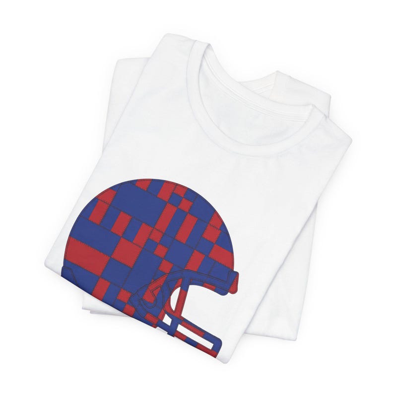 Buffalo Game Day T-Shirt, Patchwork Helmet Football Fan Tee, Vintage Style Sports Shirt image 4