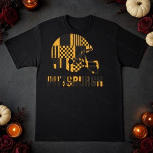 Pittsburgh Patchwork-hjälm PNG, sublimering av fotbollsfans, skjorta Clipart, digital nedladdning bild 5