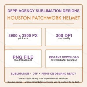 Houston Patchwork Helmet PNG, Retro Sublimation File, Fan Shirt Clipart, Instant Download image 7