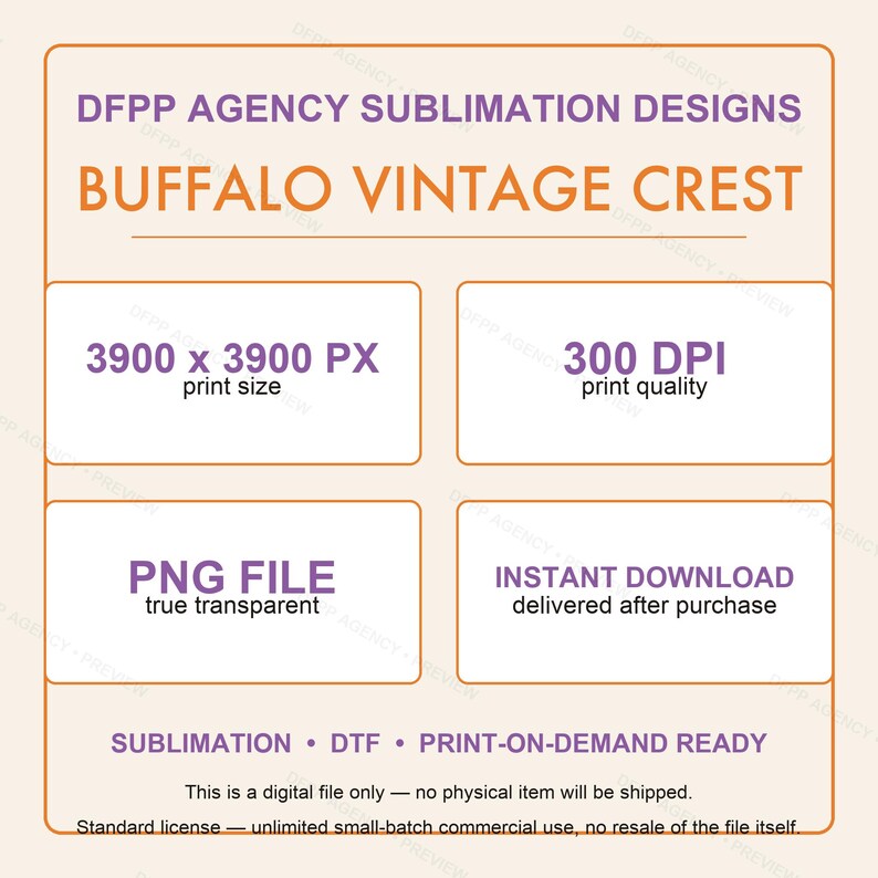 Buffalo Vintage Crest Football PNG, Retro Varsity Sublimation Design, Digital Download image 7