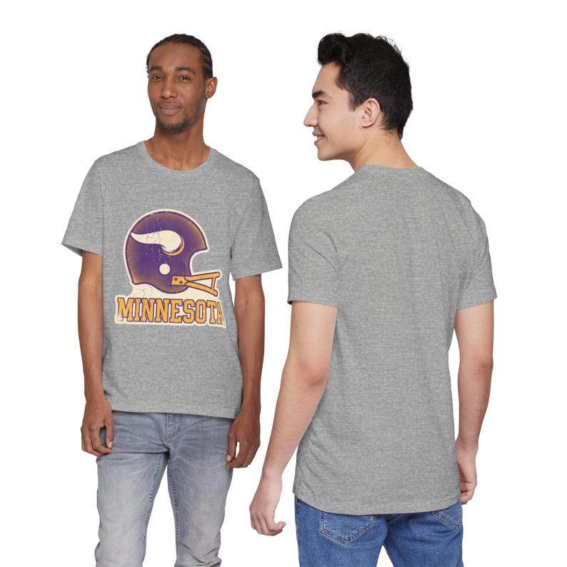 Minnesota Vikings Game Day T-Shirt, Vintage Varsity Helmet Football Fan Tee, Vintage Style Sports Shirt image 10