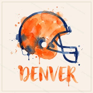 Denver Broncos fotbollssublimeringspaket, 8 PNG-hjälmdesigner, matchdagströja Clipart, digital nedladdning bild 3