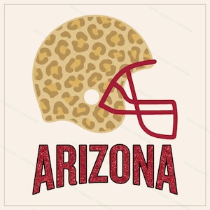 Paquete de imágenes PNG de Arizona Football, 8 diseños de cascos, conjunto de sublimación para el día del partido, descarga digital. imagen 5