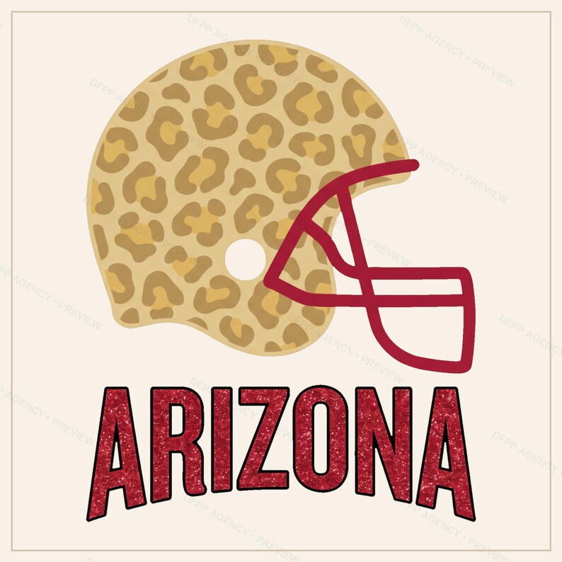 Paquete de imágenes PNG de Arizona Football, 8 diseños de cascos, conjunto de sublimación para el día del partido, descarga digital. imagen 5