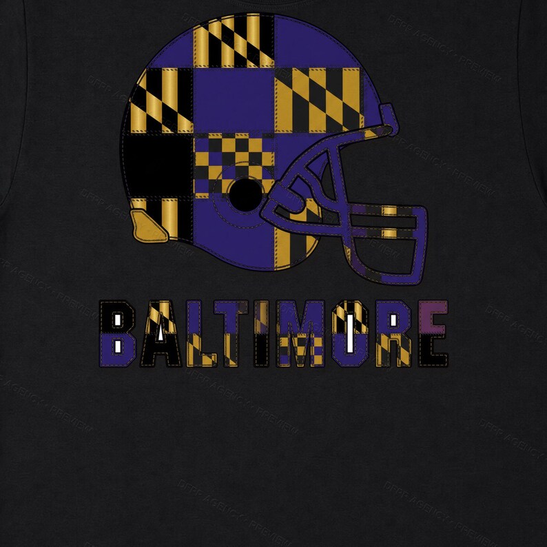 Camiseta de fútbol americano Baltimore Patchwork Helmet Football Shirt, camiseta retro para el día del partido, ropa unisex para aficionados, regalo deportivo imagen 8