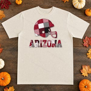 Arizona Patchwork Helmet PNG, Football Fan Sublimation, Shirt Clipart, Digital Download image 8